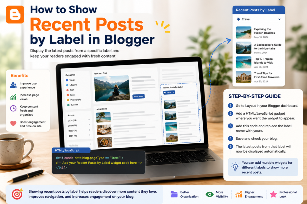 Recent posts by label widget helping readers discover related Blogger content.